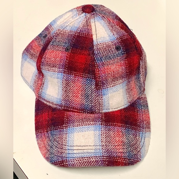 COPY - Adult One Size Fits Most Red Plaid Wool Blend GAP + PENDLETON Baseball C… - Picture 12 of 16